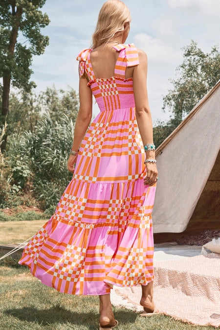 Boho Plaid Gingham Dress