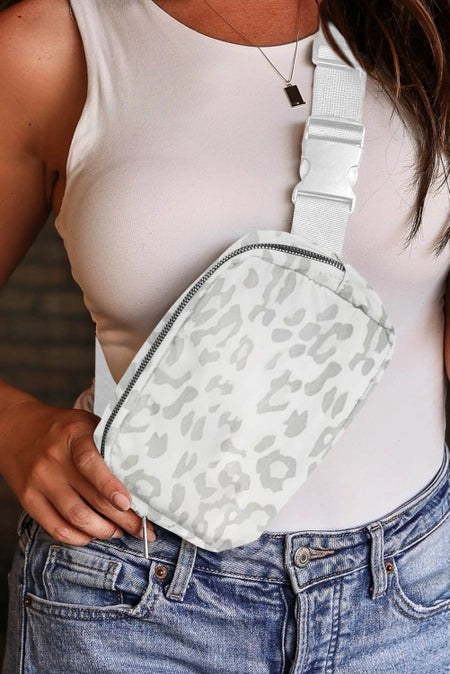 Leopard Print Buckle Cross-Body Bag