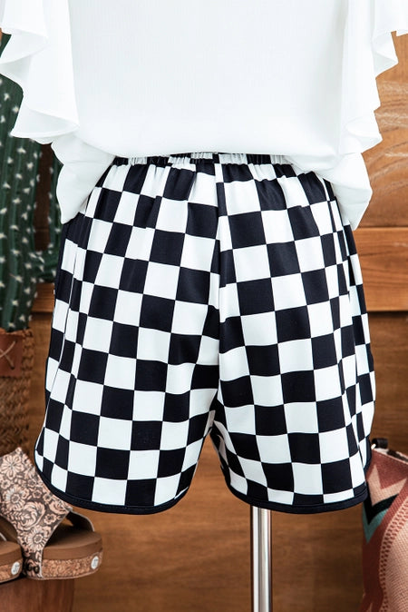 Checkered Drawstring Shorts