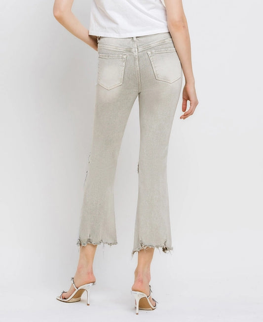 Tummy Control High Rise Crop Flare Jeans