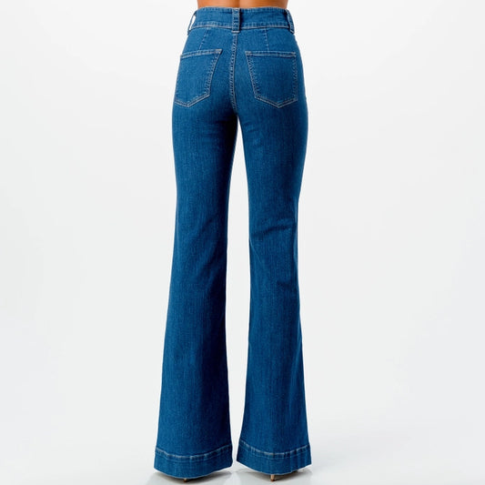 Sneak Peek Pintuck Flare Jeans