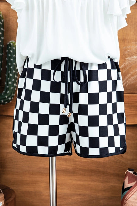 Checkered Drawstring Shorts