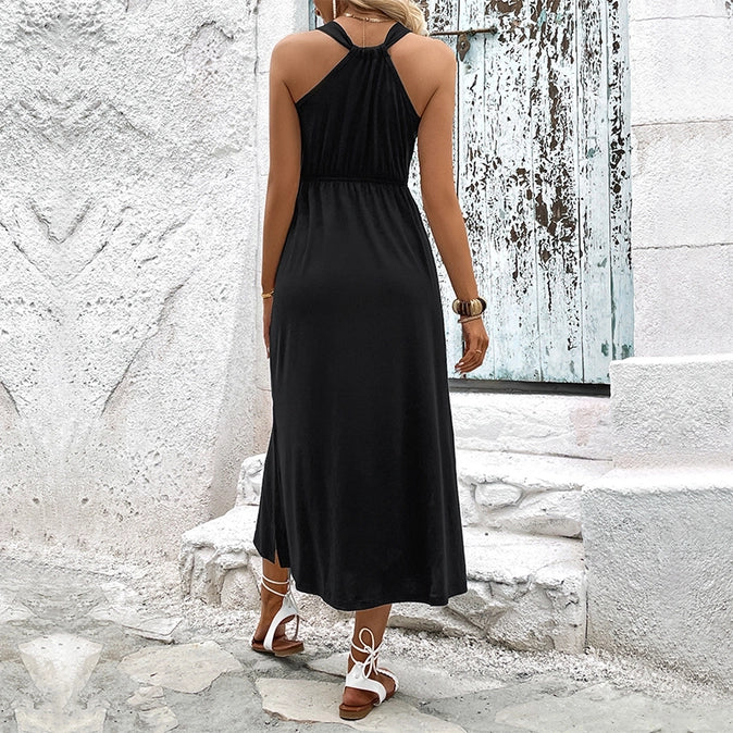 Summer Halter V-Neck Dress
